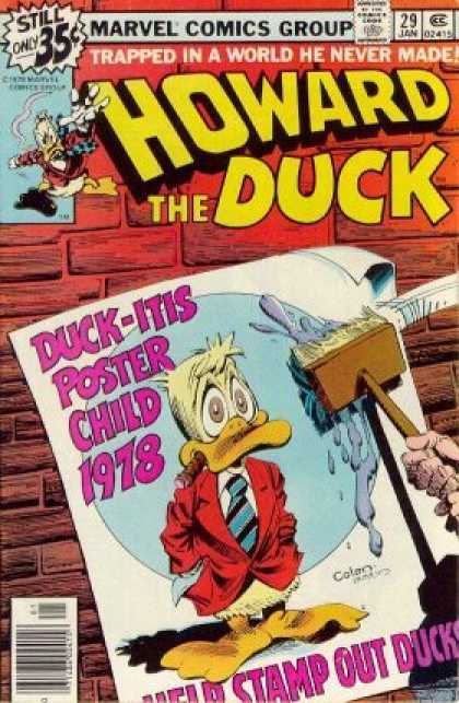 Howard the Duck 29 - Trapped - Duckitis - Poster Child - Stamp Out - Brick Wall - Gene Colan, Terry Austin