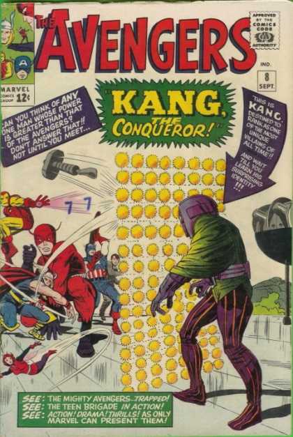 Avengers 8 - Kang - Iron Man - Thor - Approved By The Comics Code - Marvel - Dick Ayers, Jack Kirby