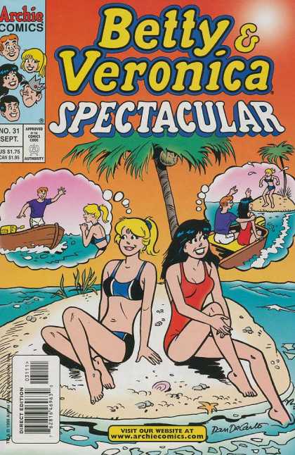 Betty and Veronica Spectacular 31 - Deserted Island - Palm Tree - Dream Cloud - Archie Comics - Sand