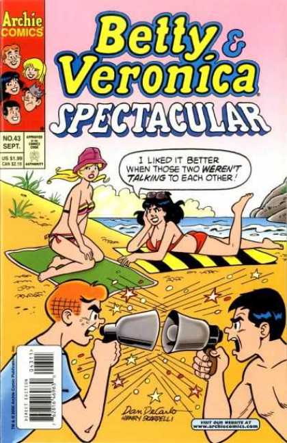 Betty and Veronica Spectacular 43 - Girls On A Beach - Magaphones - Beach Towels - Sand - At The Beach