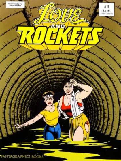 Love & Rockets 9 - Tunnel - Sewer - Two Women - Torn Clothing - Distressed