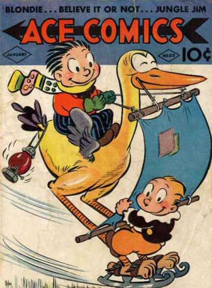 Ace Comics 22 - Duck - Blondie - Jungle Jim - Believe It Or Not - January