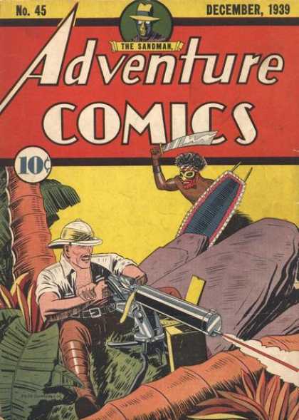 Adventure Comics 45 - Sandman - Gun - Safari - Sword - Shield