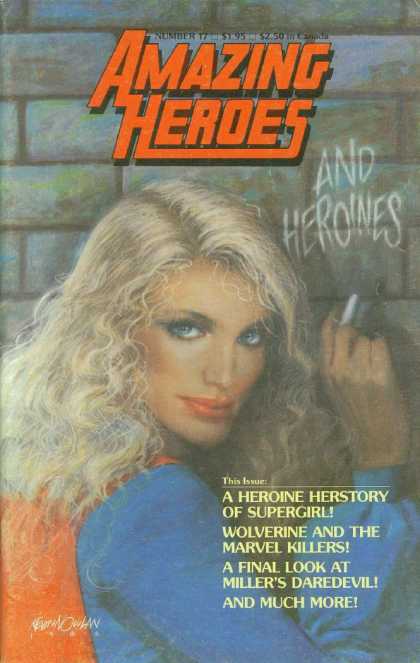 Amazing Heroes 17 - Blonde - And Heroines - Brick Wall - Chalk - Red Lipstick