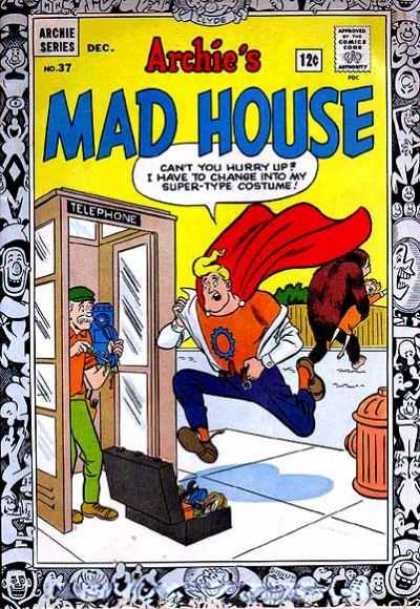 Archie's Madhouse 37 - Telephone Booth - Pay Phone - Repairman - Change - Toolbox