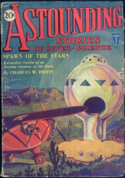 Astounding Stories 2 - Spawn Of The Stars - Canyon - Plane - Space Craft - Creature