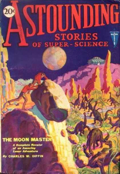 Astounding Stories 6 - Dinosaurs - Boulder - Earth - Looking Back At Earth - Survival