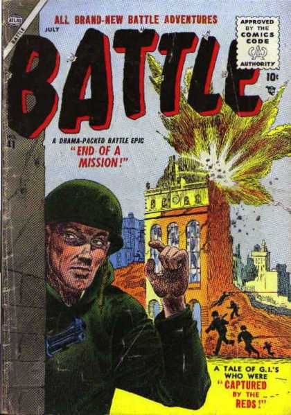 Battle 41 - When Gis Fight Back - The Red Coats Are Coming - Comic Code Approved - 10c Masterpiece - Fighting Back