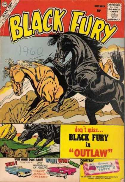 Black Fury 27 - Horse - Approved By The Comics Code Authority - 1960 - Outlaw - Car