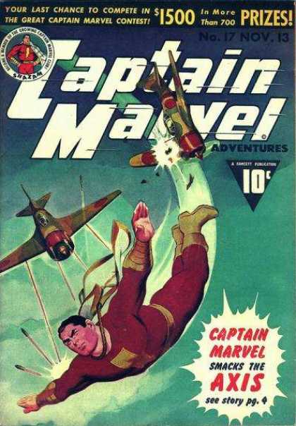 Captain Marvel Adventures 17 - Airplane - 10 Cents - Aircraft - Superhero - Sky - Clarence Beck