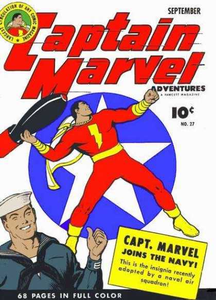Captain Marvel Adventures 27 - September - No 27 - Joins The Navy - Rocket - Sailor Man - Clarence Beck