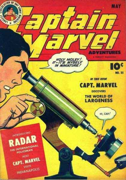 Captain Marvel Adventures 35 - Microscope - Man - Mirror - Machine - Equipment
