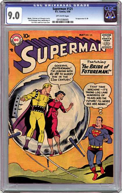 CGC Graded Comics - Superman #121 (CGC) - Superman - Futureman - Time Machine - Lois Lane - Into The Future Of The 22nd Century