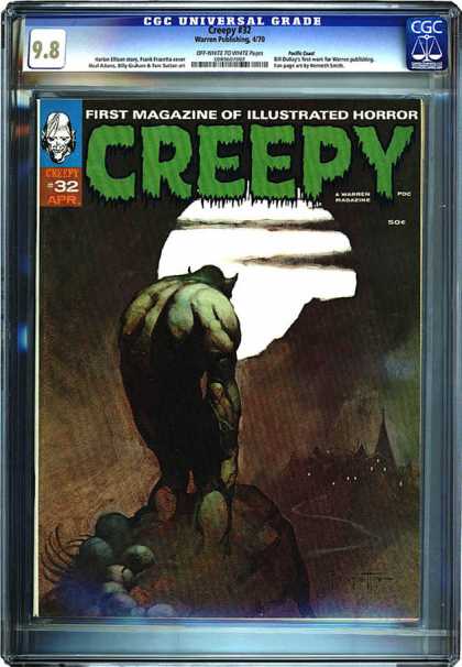 CGC Graded Comics - Creepy #32 (CGC) - Illustrated Horror - Full Moon - Windy Road - Creature - Creepy