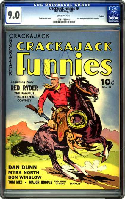 CGC Graded Comics - Crackajack Funnies #9 (CGC) - Red Ryder - Horse - Cowboy - Rifle - Lasso