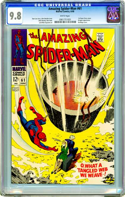 CGC Graded Comics - Amazing Spider-Man #61 (CGC) - Web - Spider-man - Tied Up - Gagged - Rescue