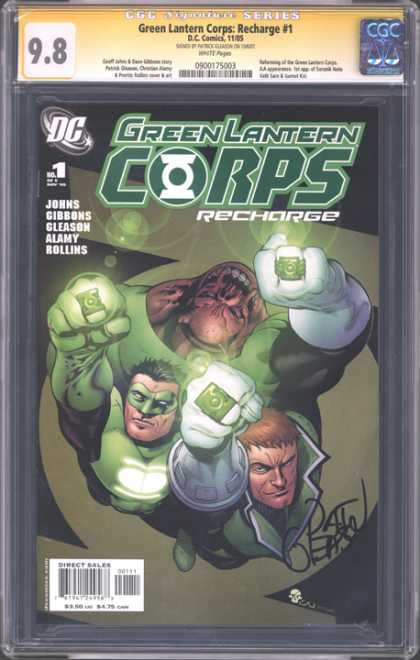 CGC Graded Comics - Green Lantern Corps: Recharge #1 (CGC) - Green Lantern - Recharge - Dc - Rings - Autographed