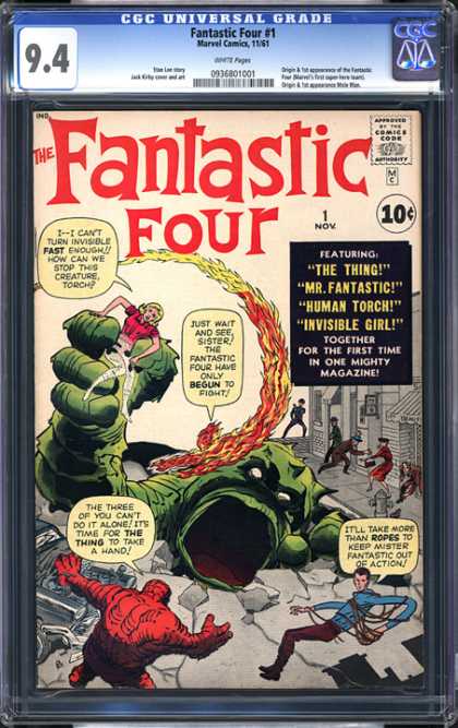 CGC Graded Comics - Fantastic Four #1 (CGC) - The Thing - Mr Fantastic - Human Tourch - Invisible Girl - Fantastic Four 1
