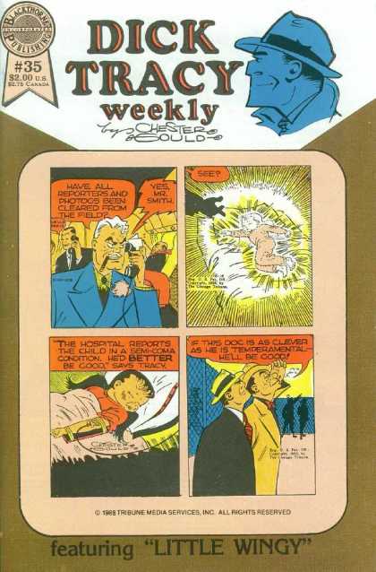 Dick Tracy Weekly 35 - Chester Gould - Comic Strip - Speech Bubbles - Phone - Cigar