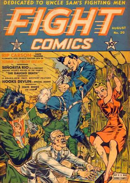 Fight Comics 20 - Noir - Gun - Bondage - Rip Carson - Uncle Sam