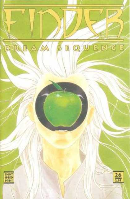 Finder 26 - Green Apple - White Hair - No 26 - Faceless - Watercolor Painting