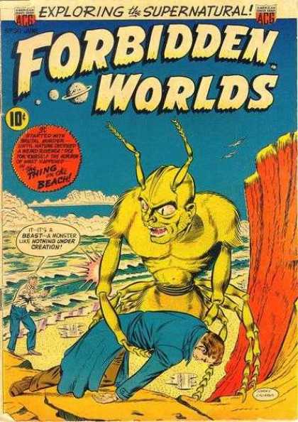 Forbidden Worlds 30 - Exploring The Supernatural - The Thing On The Beach - Monster - Man - Policeman