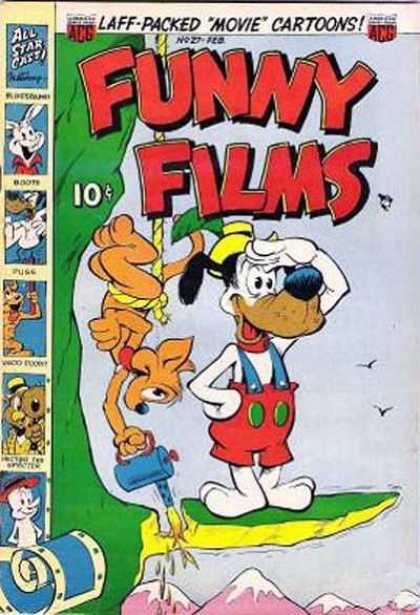 Funny Films 27 - 10 Cents - Laff-packed Movie Cartoons - White Dog Searching - Fox Welding Rock Hes Standing On - Mountains
