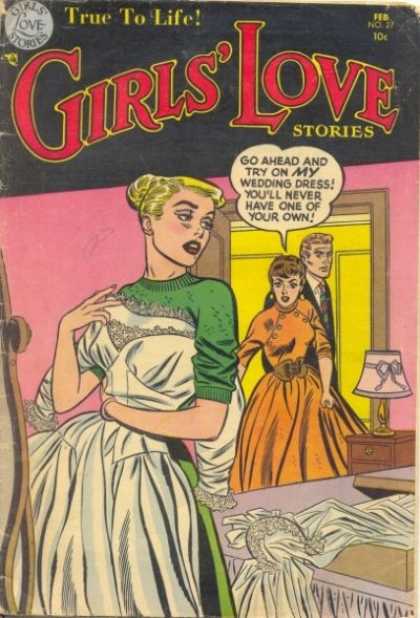 Girls' Love Stories 27 - Wedding Dress - Lamp - Bed - Speech Bubble - Hair Bun