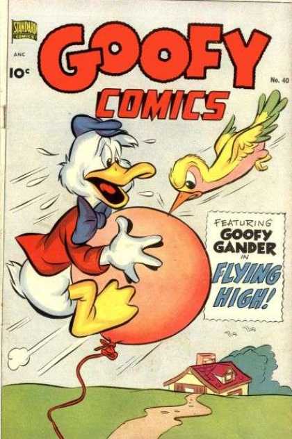 Goofy Comics 40 - Bird - Balloon - Goofy Gander In Flying High - Sky - Float