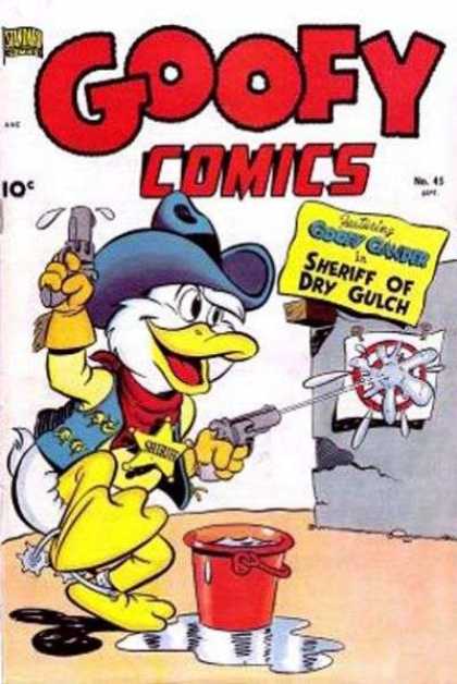 Goofy Comics 45 - Goofy Gander - Cowboy Hat - Water Pistol - Sheriff - Target