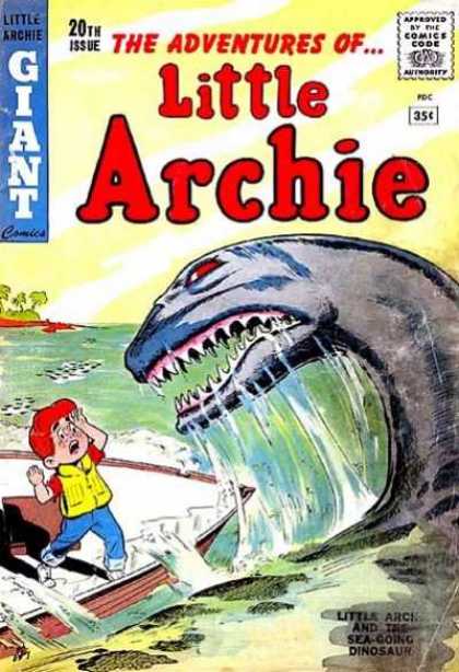 Little Archie 20 - Island - Trees - Sea Monster - Red Eyes - Boat