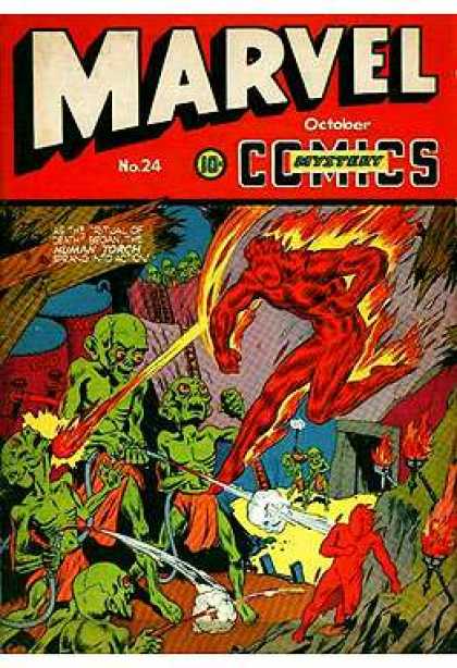 Marvel Mystery Comics 24 - Lava Man - Fire Man - Lava People - Fire Started - Fire Controler