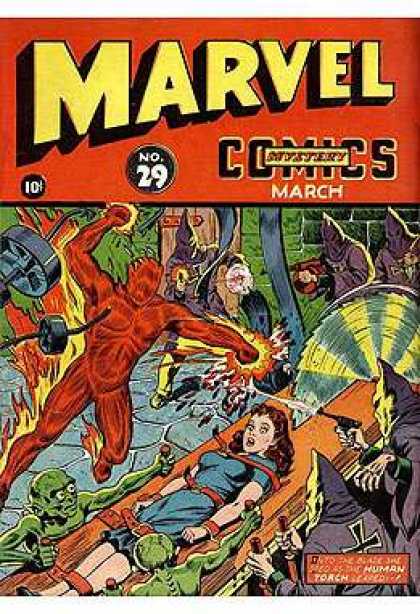 Marvel Mystery Comics 29 - Table Saw - Woman - Prisoner - Goblins - Hooded Men