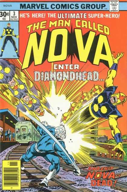 Nova 3 - Diamondhead - Ultimate Super Hero - Nova Dead - Train - Flying - Adi Granov, Sal Buscema