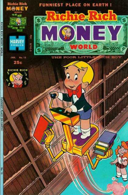 Richie Rich Money World 15 - Money World - Funniest Place On Earth - Poor Little Rich Boy - Harvey Comics - Library