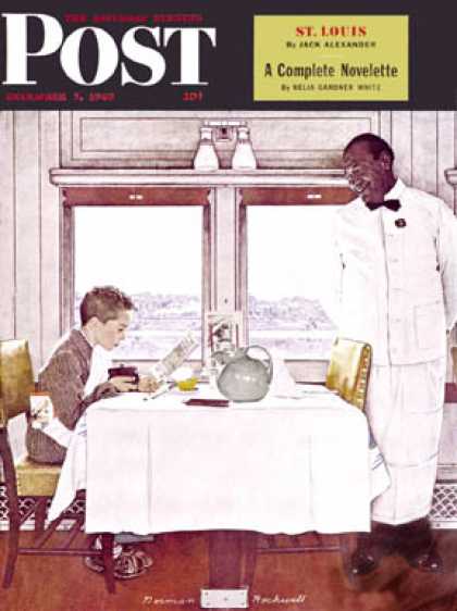 Saturday Evening Post - 1946-12-07: "New York Central Diner" (Norman Rockwell)