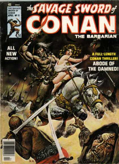 Savage Sword of Conan 11 - All New Action - Horse - Swords - Abode Of The Damned - Demons