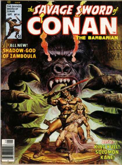 Savage Sword of Conan 14 - Hero - Lady In Distress - Giant Gorilla - Long Nails - Sword
