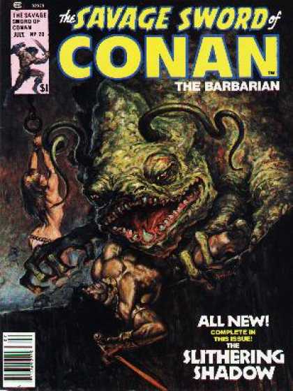 Savage Sword of Conan 20 - Slithering Shadow - Monster - Babe - Fangs - Creature