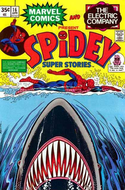 Spidey Super Stories 16 - Shark - Water - Superhero - Teeth - Waves