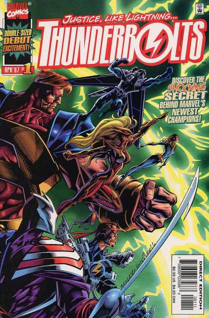 Thunderbolts 1 - Justicelike Lighting - Marvel - Double-sized Debut - Costumes - Superheroes - Mark Bagley