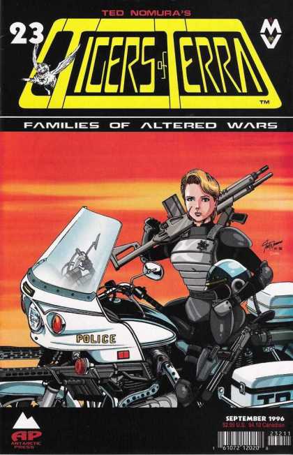 Tigers of Terra 23 - Ted Nomuras - Families Of Altered Wars - Bike - Rifle - Woman