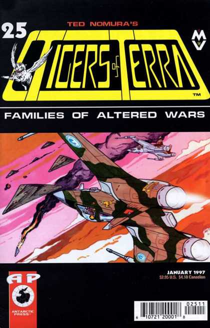 Tigers of Terra 25 - Fighter Jets - Delta Wing Aircraft - Altered Wars - Foe Shot Down - Ted Nomura