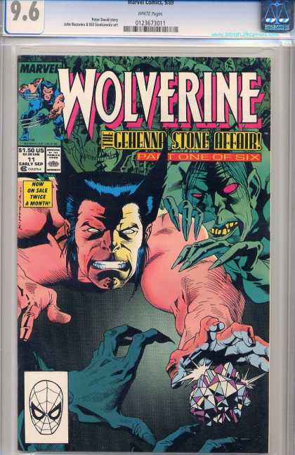 Wolverine 11 - The Gehenna Stone Affair - Part One Of Six - Crystals - Grren Skin Monsters - Marvel - Kevin Nowlan