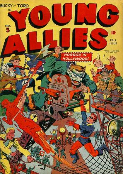 Young Allies 5 - Bucky And Toro - Horror In Hollywood - Scaffold - Nazi - Death Ray Camera
