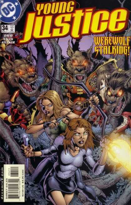 Young Justice 34 - Werewolf - Stalking - Woman - Red Eyes - Bow And Arrow
