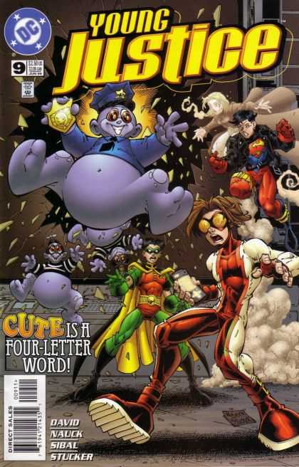 Young Justice 9 - Dc - Direct Sales - Cute Is A Four-letter Word - David - Approved By Comics Code Authority